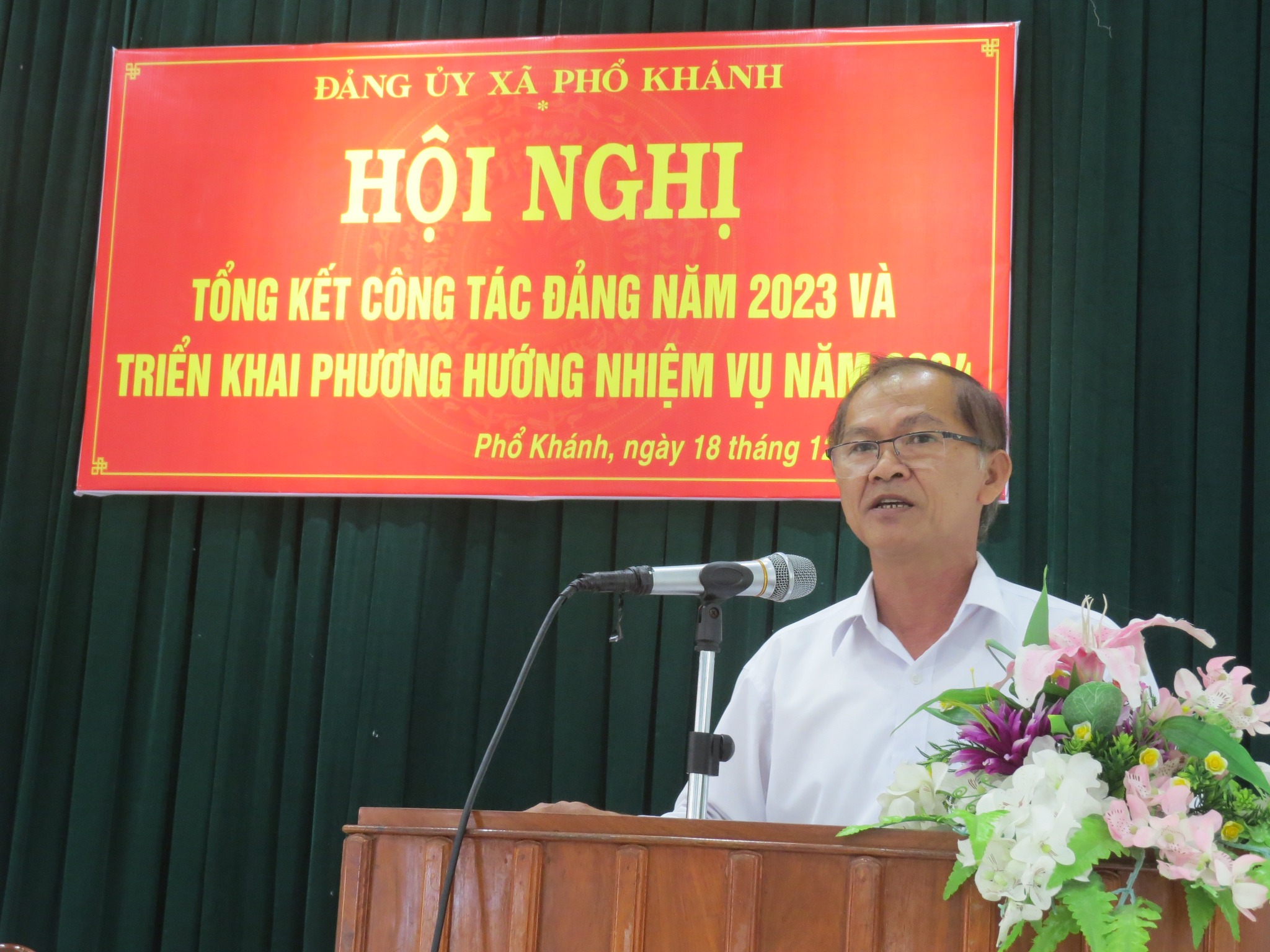Đảng ủy xã Phổ Khánh tổng kết công tác năm 2023