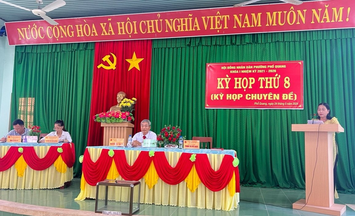 HĐND phường Phổ Quang tổ chức kỳ họp chuyên đề bầu bổ sung chức vụ Chủ tịch UBND phường