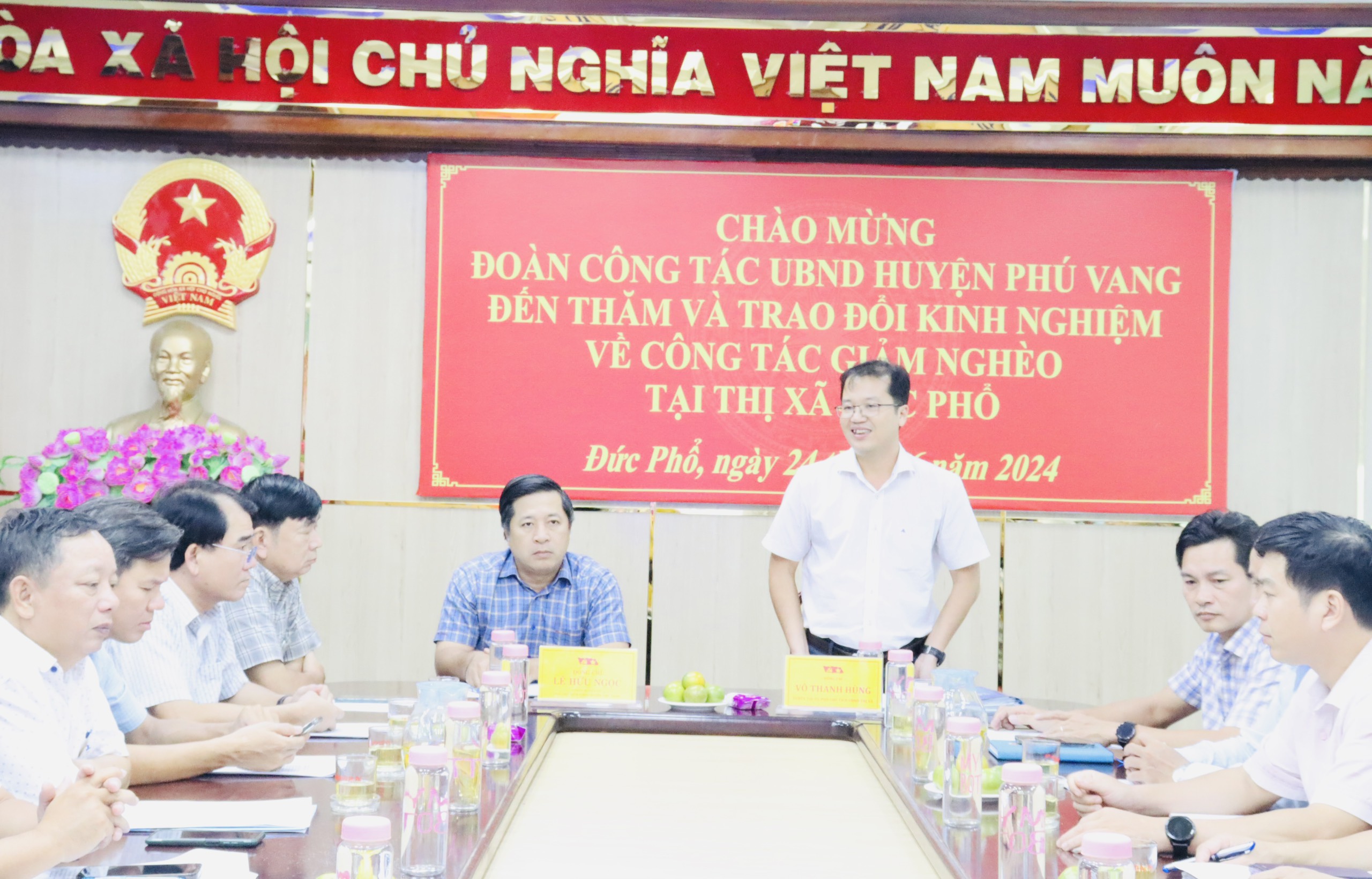 Đoàn công tác huyện Phú Vang, tỉnh Thừa Thiên Huế đến học tập, trao đổi kinh nghiệm về giảm nghèo bền vững tại thị xã Đức Phổ